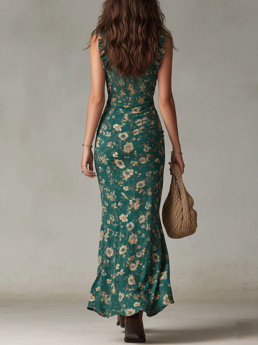 Vera | Vestido largo estampado fluido