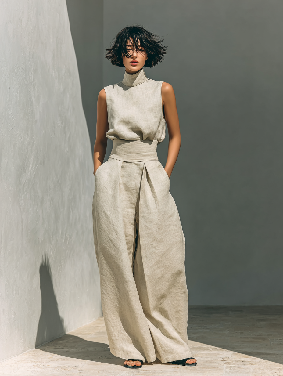 Maria | Conjunto minimalista de algodón y lino