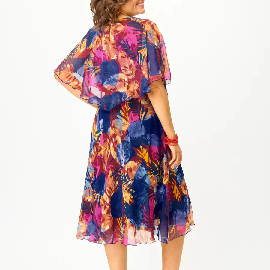 Barbara | Vestido Cómodo de Chifón Talla Grande