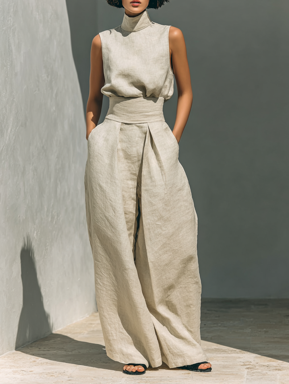 Maria | Conjunto minimalista de algodón y lino