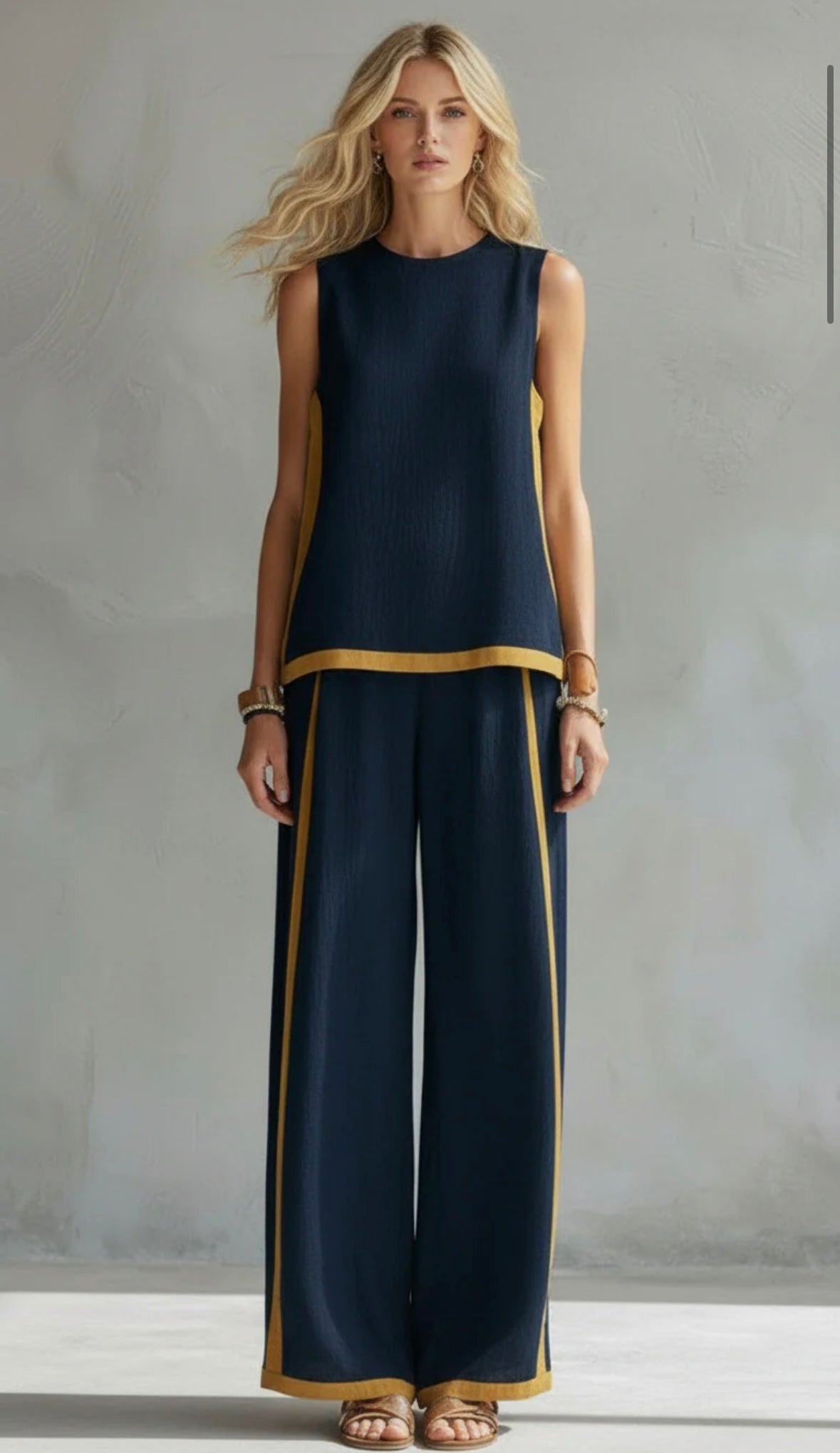 Leila | Conjunto elegante de algodón y lino