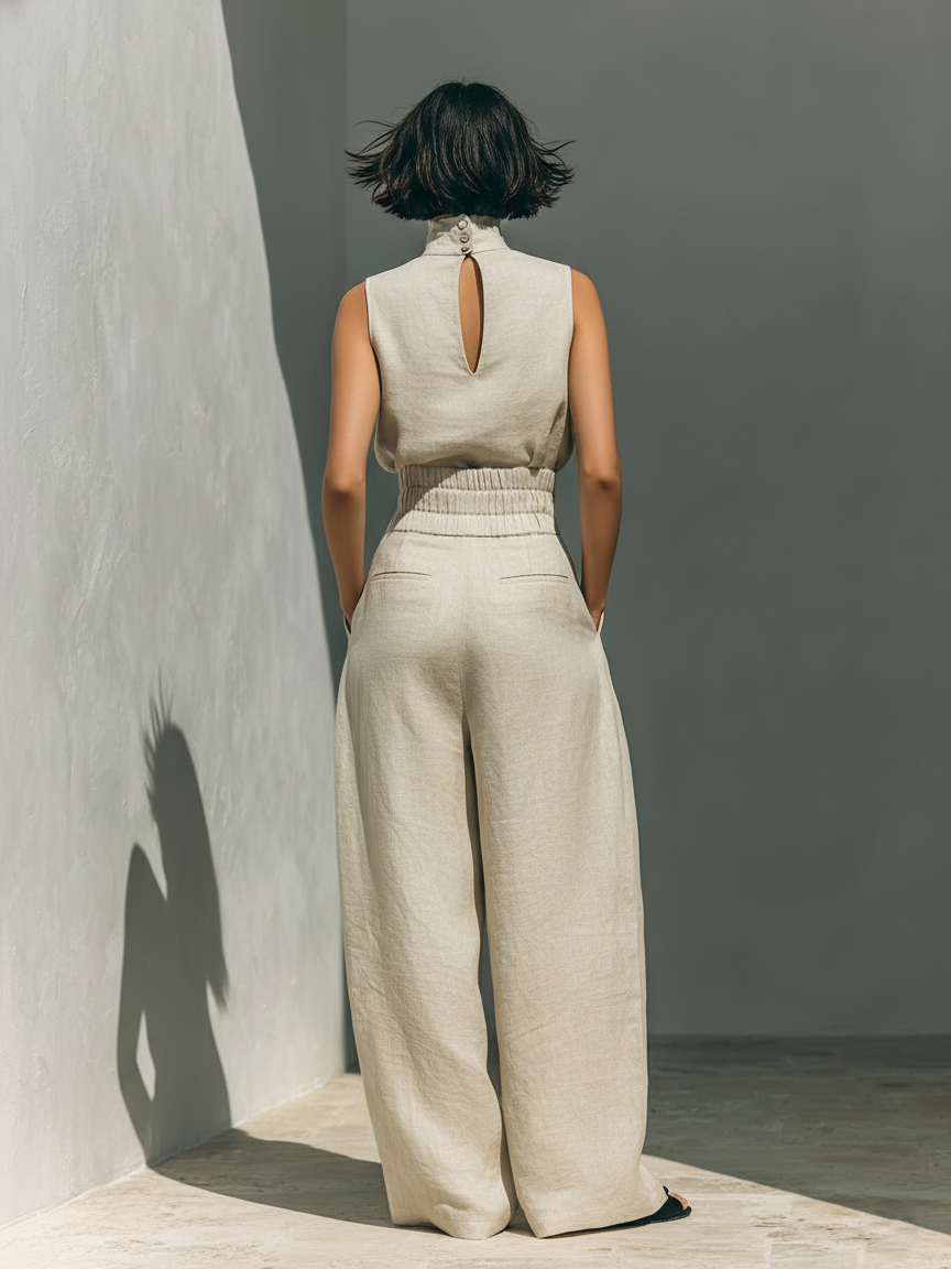 Maria | Conjunto minimalista de algodón y lino