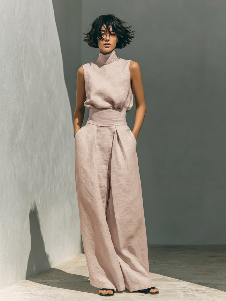 Maria | Conjunto minimalista de algodón y lino