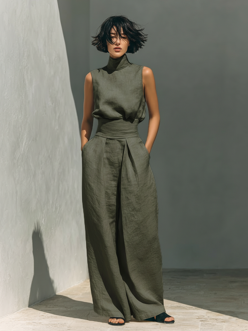 Maria | Conjunto minimalista de algodón y lino
