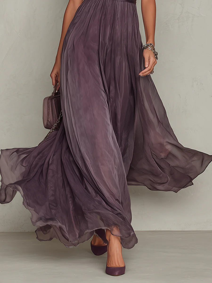 Flavia | Vestido largo con detalle de encaje