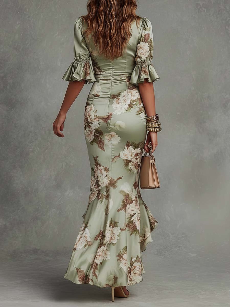 Anna | Vestido largo satinado asimétrico