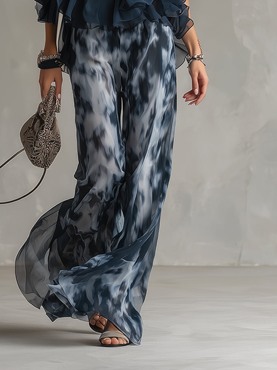 Livia | Conjunto de top halter fluido y pantalón estampado