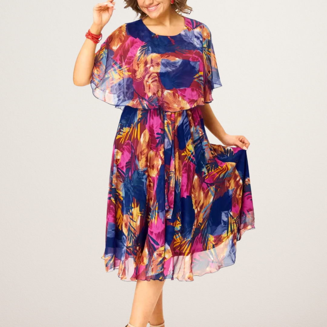 Barbara | Vestido Cómodo de Chifón Talla Grande